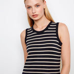 Scuba Sleeveless Striped Yarn Dye Dress - Charlie B - 690178720109 - Sugar River Shoppe - 