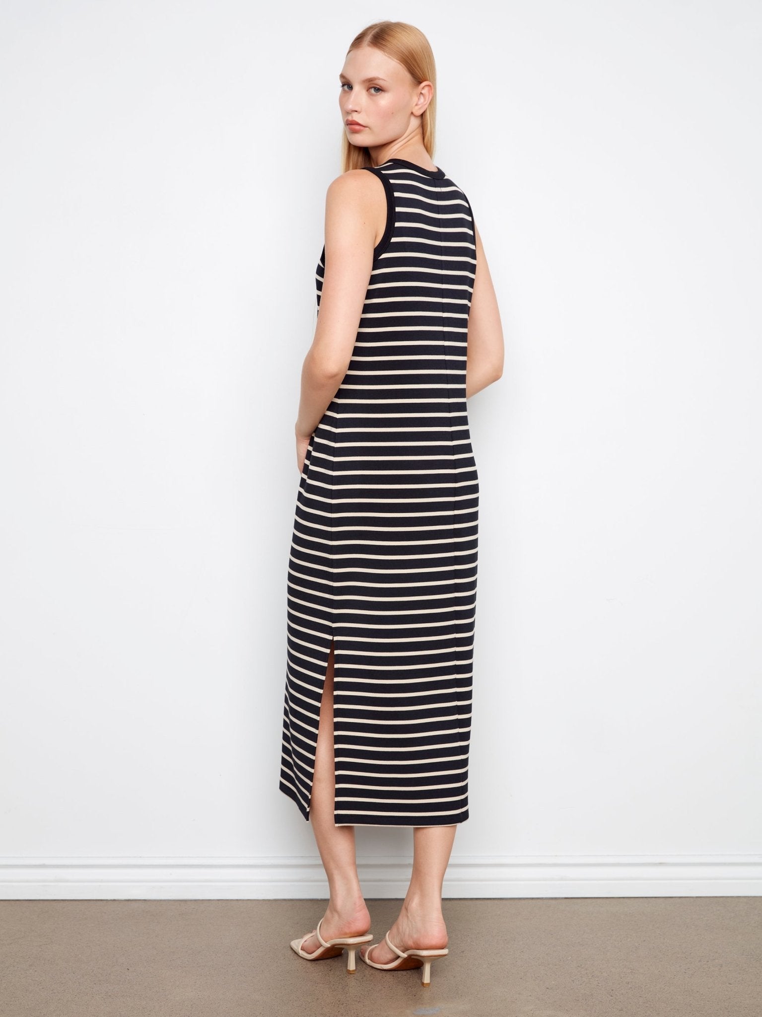 Scuba Sleeveless Striped Yarn Dye Dress - Charlie B - 690178720109 - Sugar River Shoppe - 