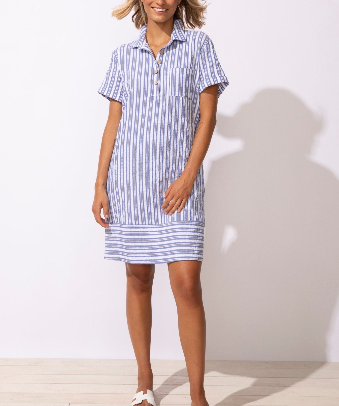 Seaport Stripe Shirt Dress - Habitat - 194451661061 - Sugar River Shoppe - 