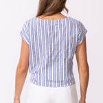 Seaport Stripe Tie Front Top - Habitat - 194451652762 - Sugar River Shoppe - 