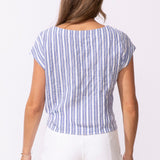 Seaport Stripe Tie Front Top - Habitat - 194451652762 - Sugar River Shoppe - 