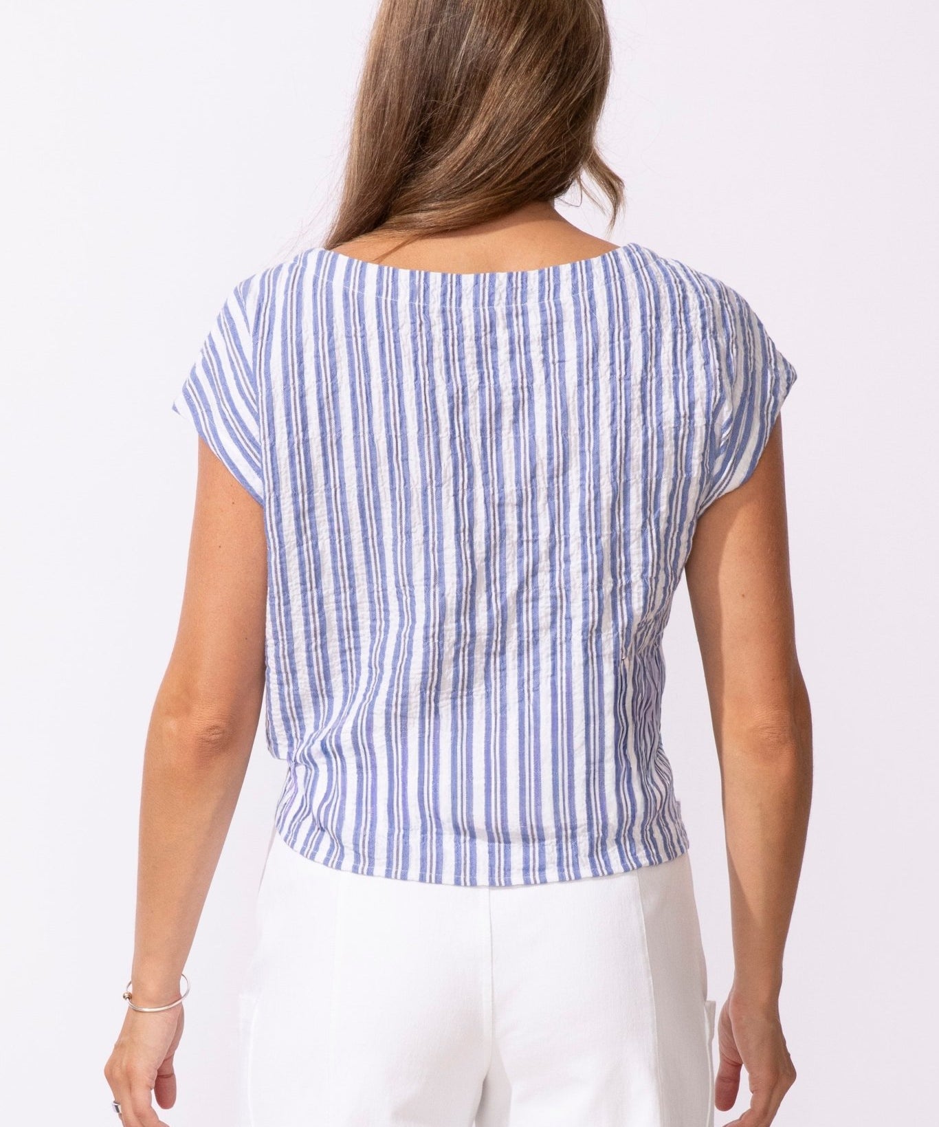 Seaport Stripe Tie Front Top - Habitat - 194451652762 - Sugar River Shoppe - 