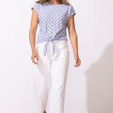Seaport Stripe Tie Front Top - Habitat - 194451652762 - Sugar River Shoppe - 
