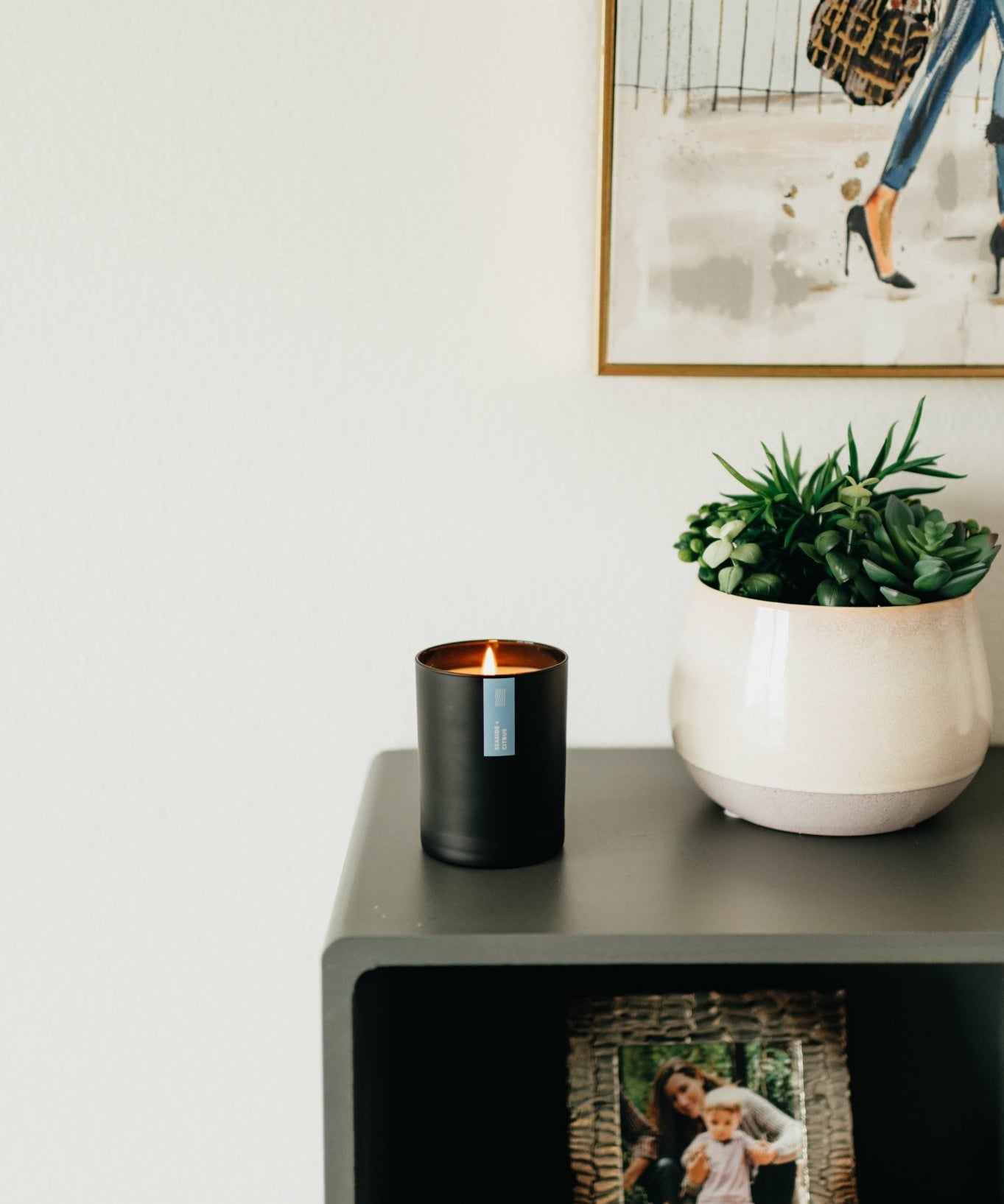 Seaside + Citrus Matte Black Glass Tumbler Soy Candle - Calyan Wax Co. - 856207008796 - Sugar River Shoppe - 