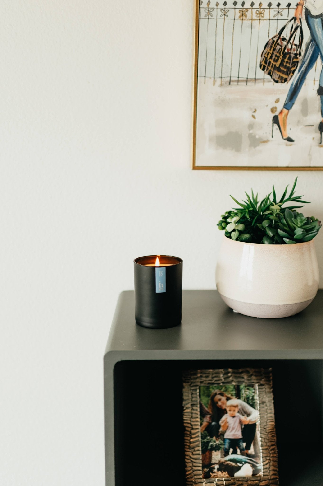 Seaside + Citrus Matte Black Glass Tumbler Soy Candle - Calyan Wax Co. - 856207008796 - Sugar River Shoppe - 