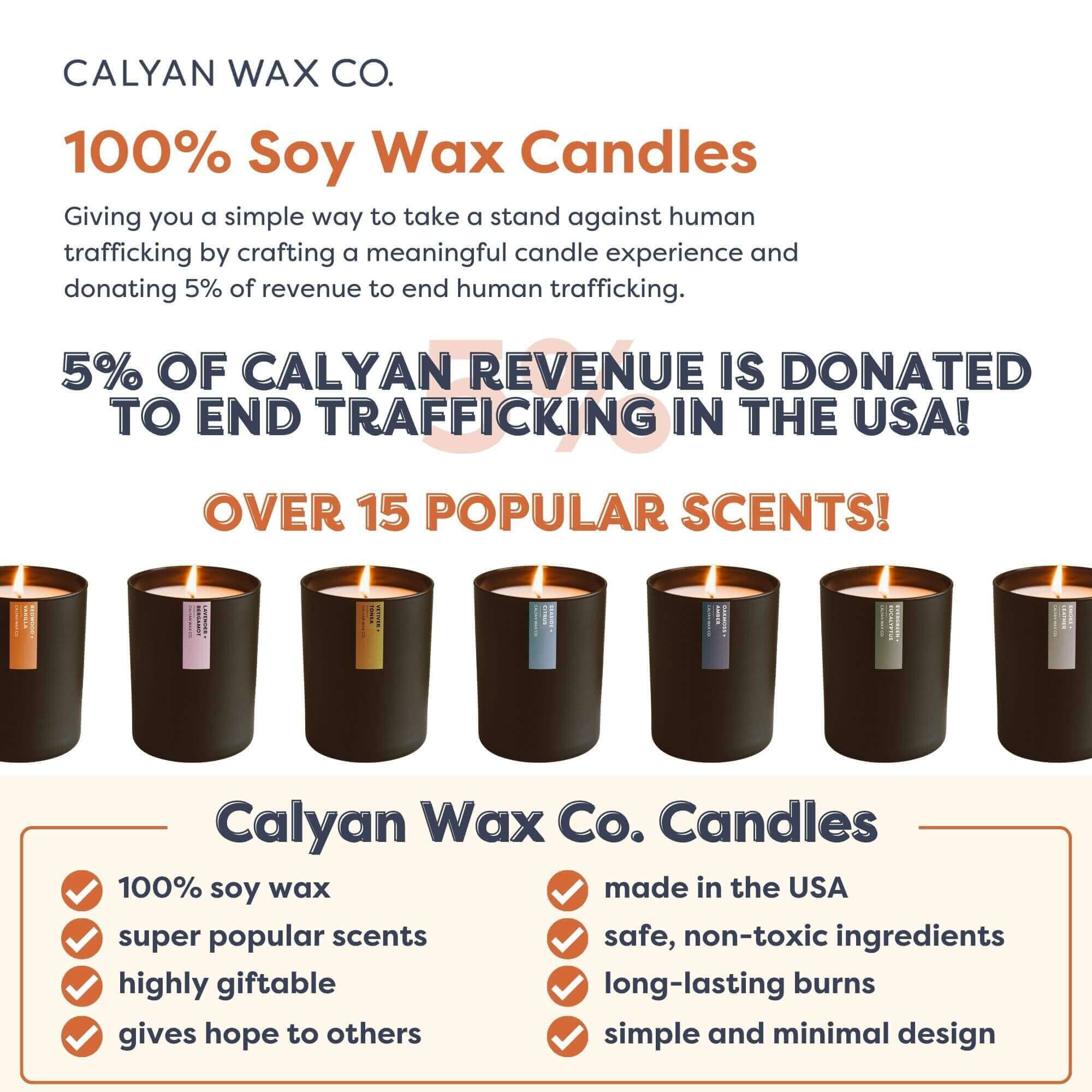 Seaside + Citrus Matte Black Glass Tumbler Soy Candle - Calyan Wax Co. - 856207008796 - Sugar River Shoppe - 