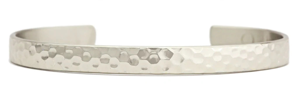Textured Silver Bracelet - Medium - Sugar River Shoppe
