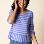 Shadow Stripe Elbow Sleeve Top - Habitat - 194451686453 - Sugar River Shoppe - 