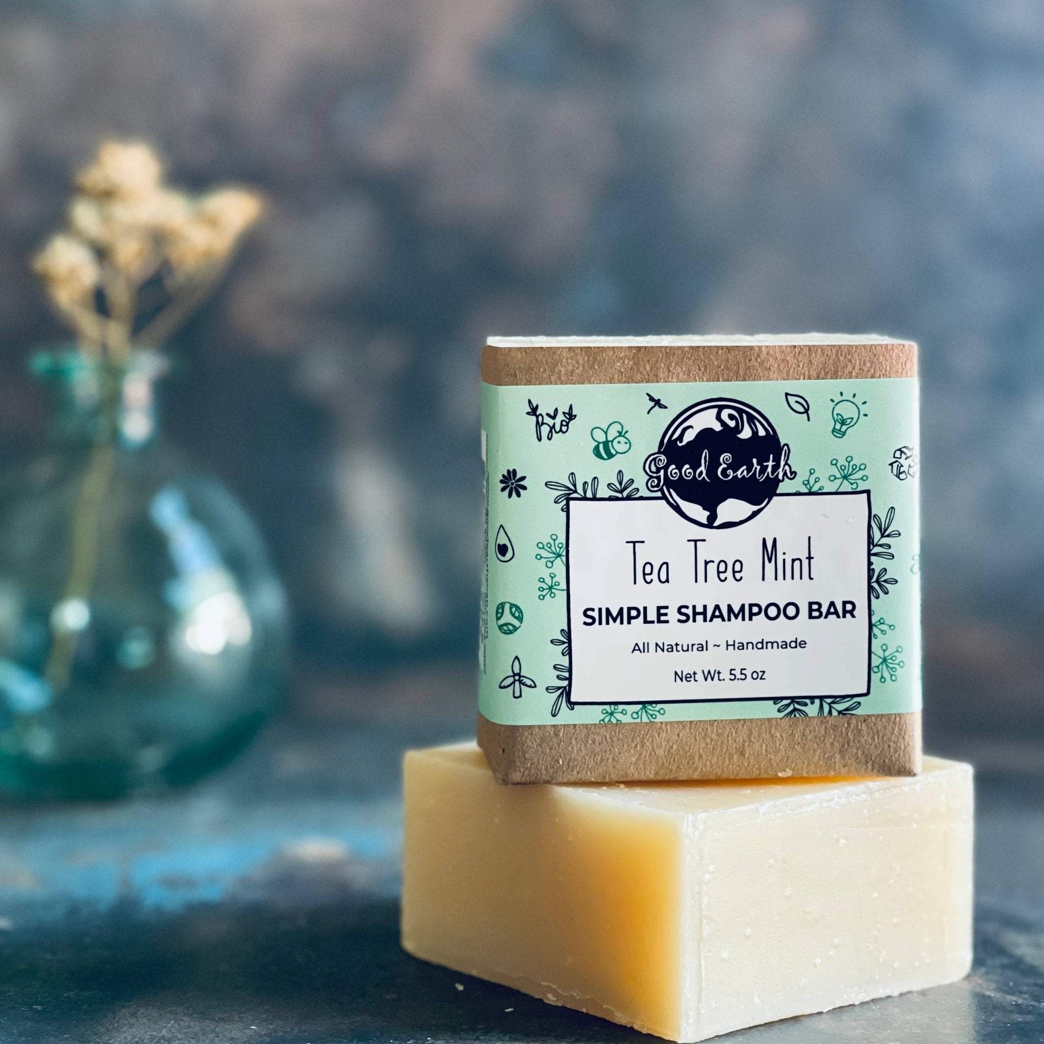 Shampoo Bar - Natural Solid Cleanser for All Hair Types, Nourishing & Gentle - Good Earth Soap - 718122563913 - Sugar River Shoppe - 