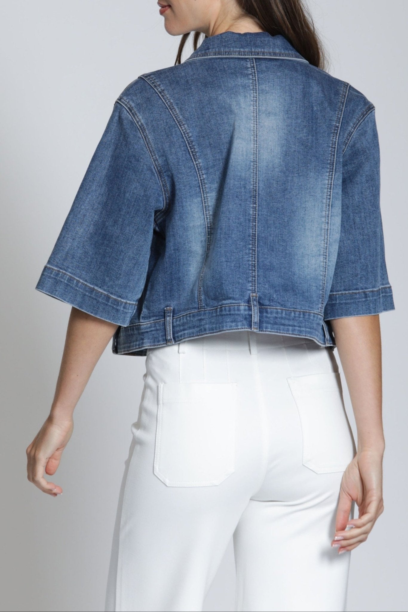 Short Sleeve Jean Jacket - APNY - 605258300324 - Sugar River Shoppe - 