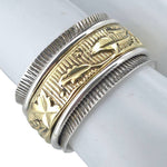 Silver Spinner Anxiety Ring With Brass Element - Amberman - 72139816 - Sugar River Shoppe - 