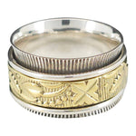 Silver Spinner Anxiety Ring With Brass Element - Amberman - 72139816 - Sugar River Shoppe - 