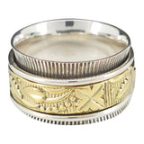 Silver Spinner Anxiety Ring With Brass Element - Amberman - 72139816 - Sugar River Shoppe - 