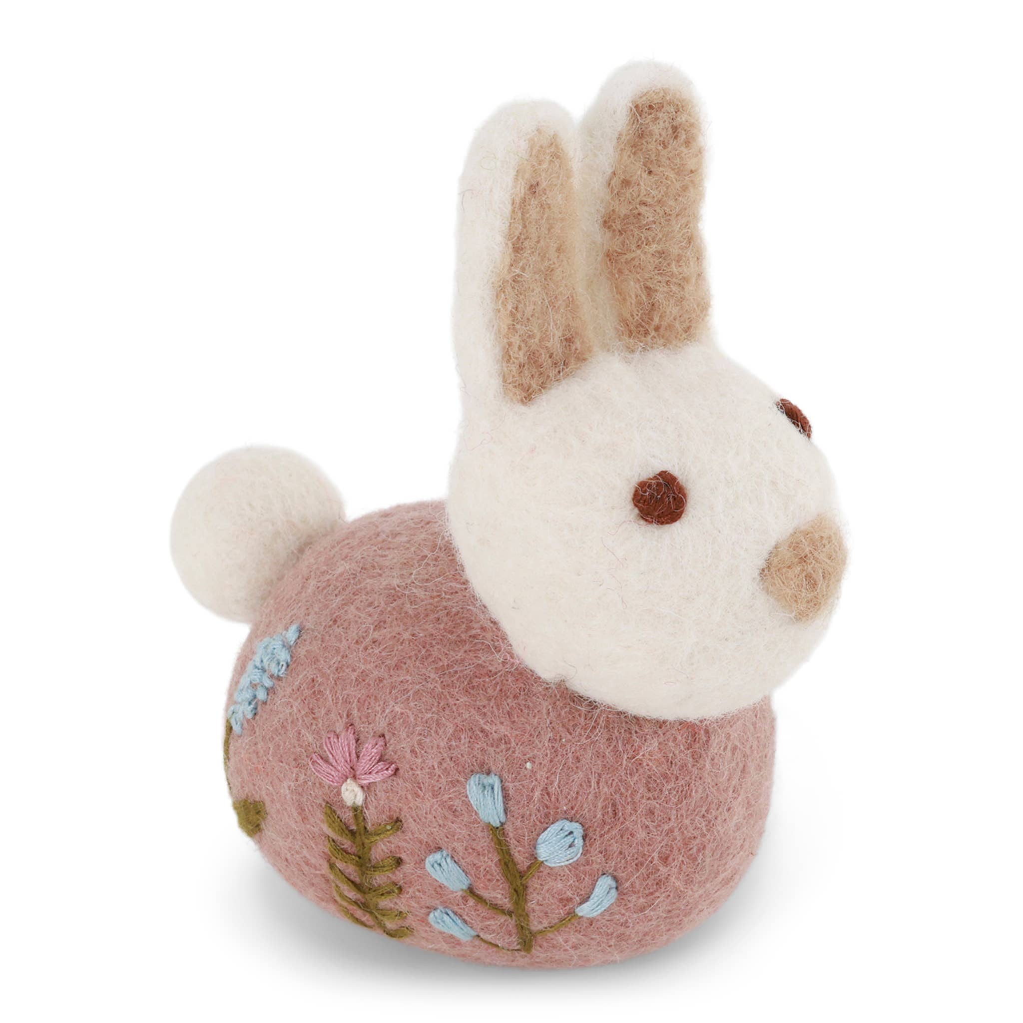 Sitting Bunny with Flower Embroidery - Lavender - Gry and Sif - 5744004325541 - Sugar River Shoppe - 