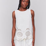 Sleeveless Linen Top with Eyelet Embroidery - Charlie B - 690178589256 - Sugar River Shoppe - 