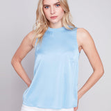 Sleeveless Top with Rib Crewneck - Charlie B - 36358184 - Sugar River Shoppe - 