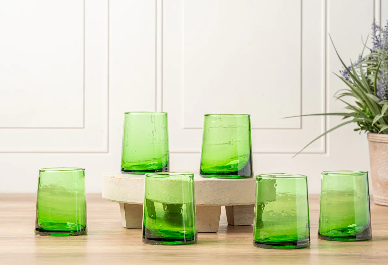 Moroccan Cone Glassware Small - Green