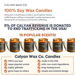 Smoke + Leather - Amber Jar Soy Candle - Calyan Wax Co. - 856207008390 - Sugar River Shoppe - 