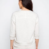 Soft Scuba 3/4 Sleeve Top with Blanket Stitch - Charlie B - 690178769382 - Sugar River Shoppe - 