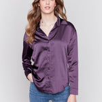 Solid Gutsy Satin Button - Down Shirt - Charlie B - 690178554537 - Sugar River Shoppe - 