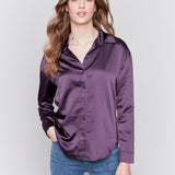 Solid Gutsy Satin Button - Down Shirt - Charlie B - 690178554537 - Sugar River Shoppe - 