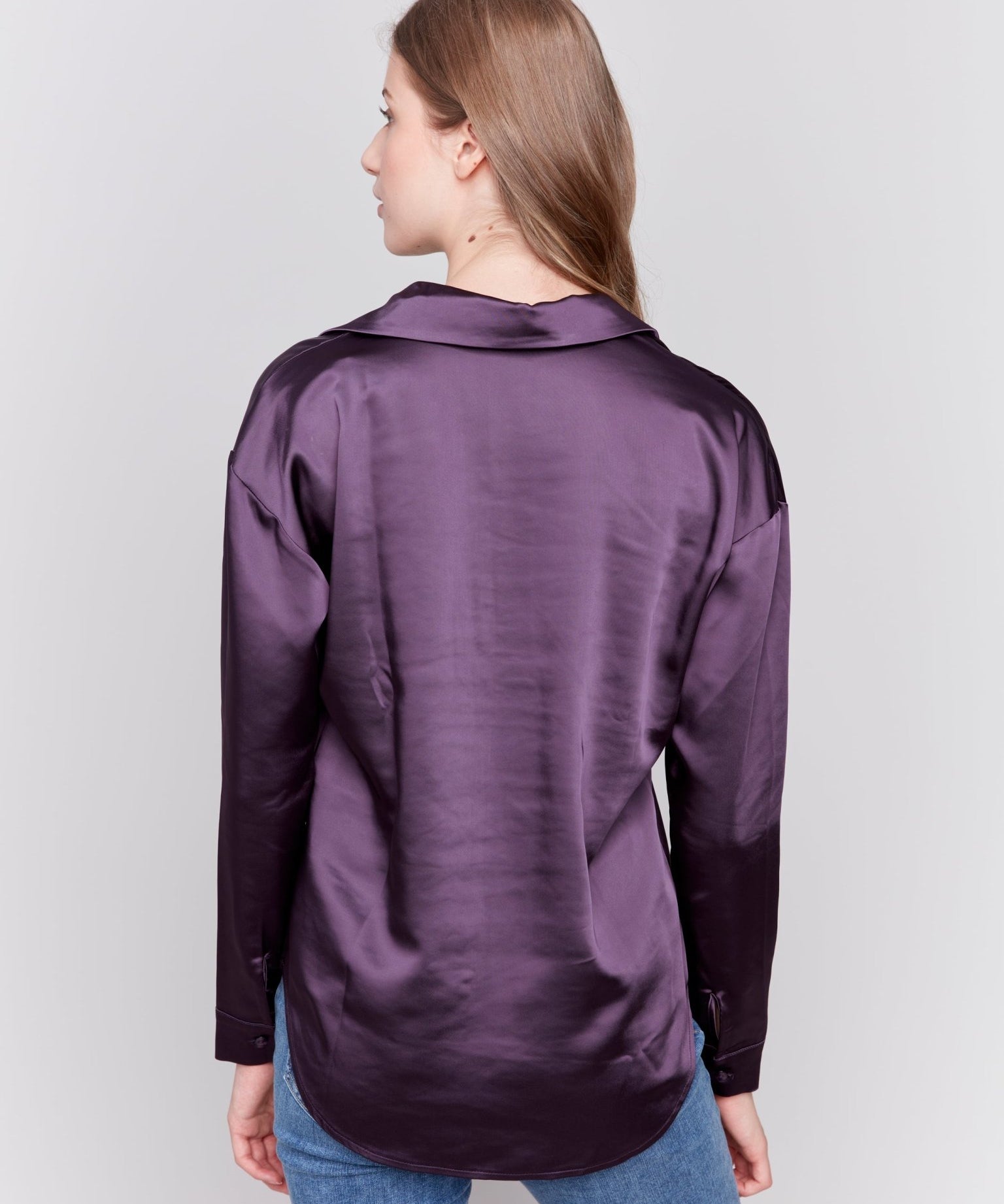 Solid Gutsy Satin Button - Down Shirt - Charlie B - 690178554537 - Sugar River Shoppe - 