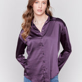 Solid Gutsy Satin Button - Down Shirt - Charlie B - 690178554537 - Sugar River Shoppe - 