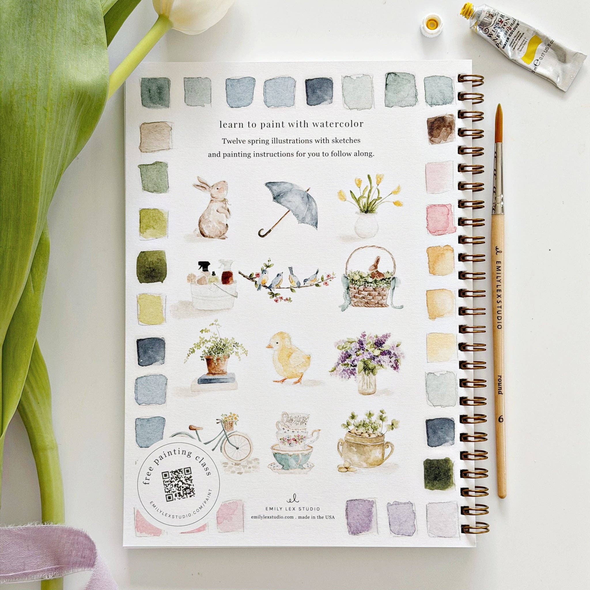 Spring watercolor workbook - emily lex studio - 810139741268 - Sugar River Shoppe - 