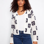 Square Crochet Cardigan - White - Charlie B - 690178746420 - Sugar River Shoppe - 