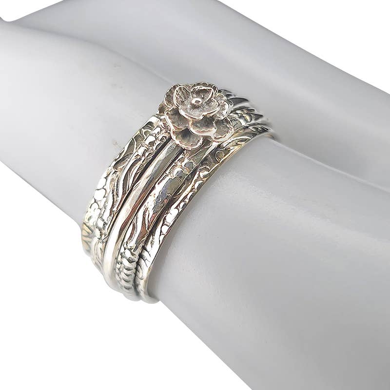 Sterling Silver Rose Spinner Ring - Amberman - 89047080 - Sugar River Shoppe - 