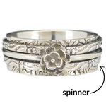 Sterling Silver Rose Spinner Ring - Amberman - 89047080 - Sugar River Shoppe - 