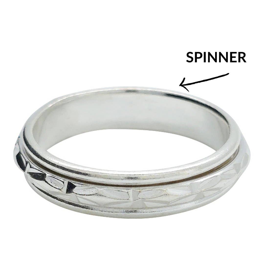 Sterling Silver Spinner Ring - Amberman - 89702440 - Sugar River Shoppe - 