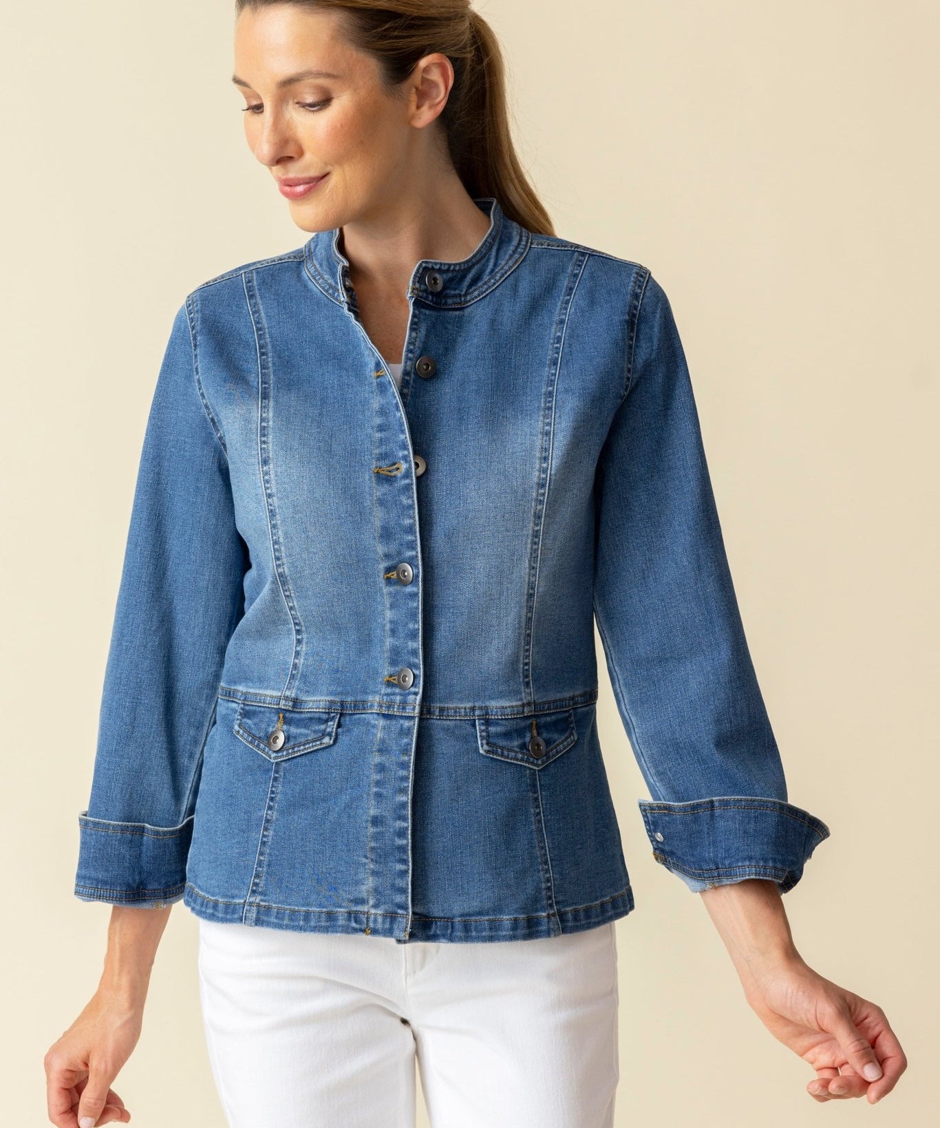 Stretch Denim Moto Jacket - Habitat - 194451540137 - Sugar River Shoppe - 
