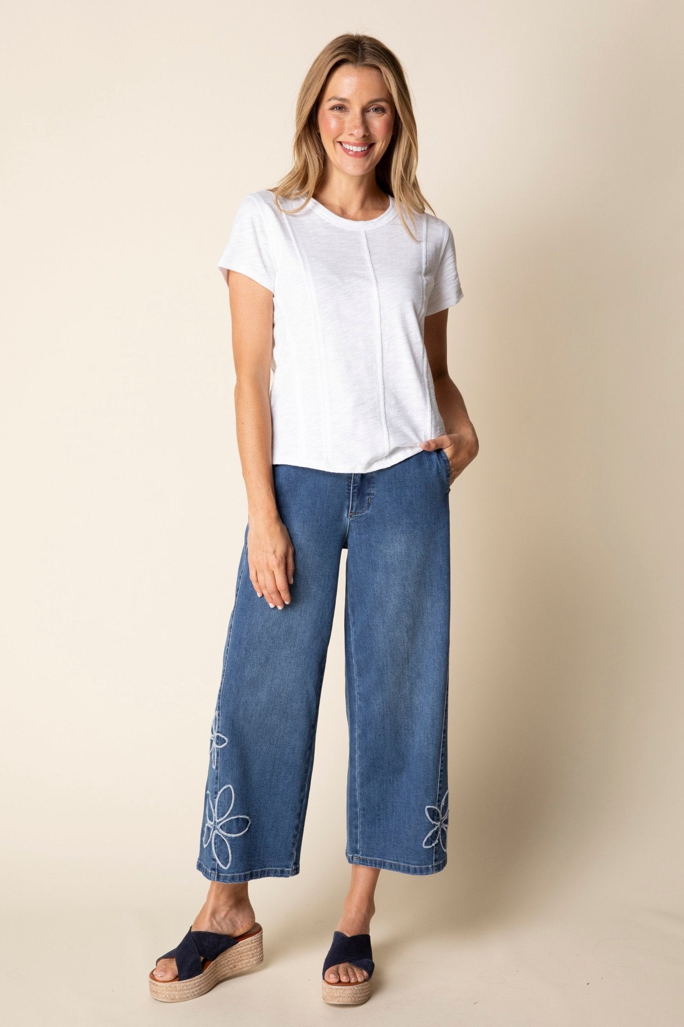 Stretch Denim Tossed Flower Jean - Habitat - 194451675730 - Sugar River Shoppe - 