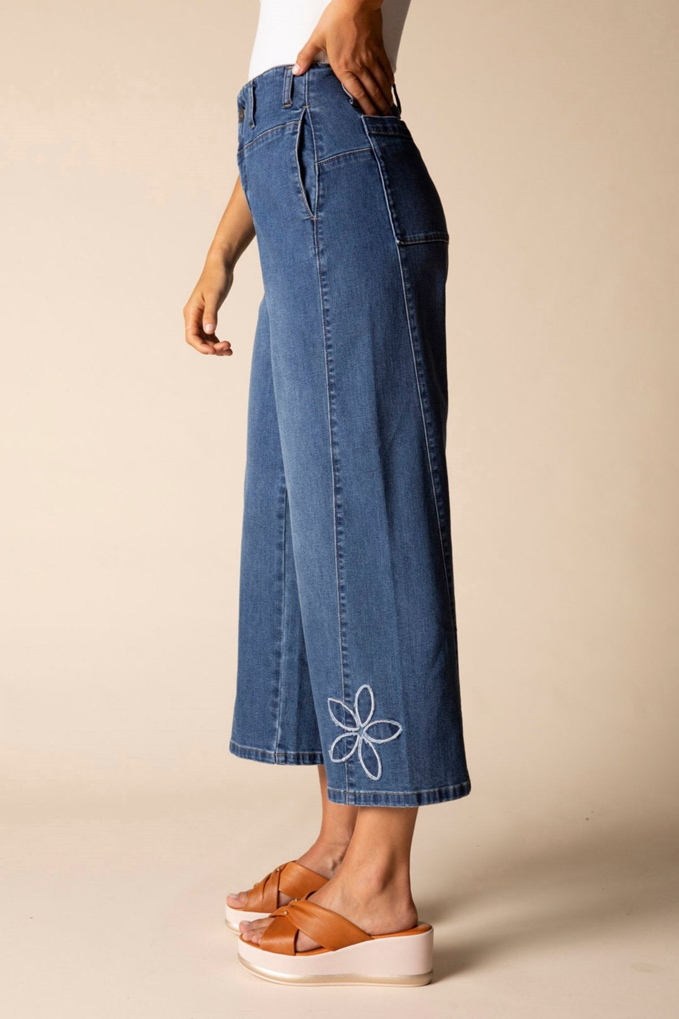 Stretch Denim Tossed Flower Jean - Habitat - 194451675730 - Sugar River Shoppe - 