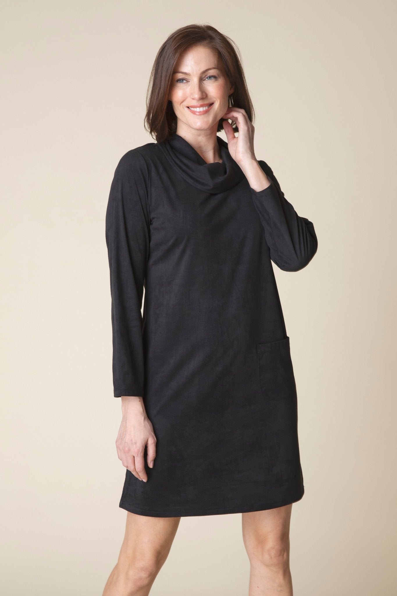 Stretch Faux Suede Easy Pocket Dress - Habitat - 194451487760 - Sugar River Shoppe - 