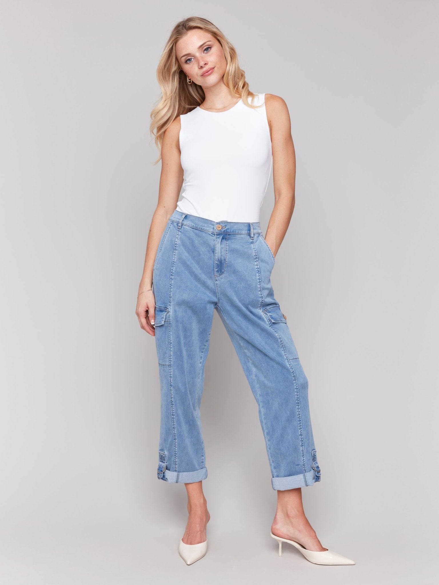 Stretch Tencel Cargo Pants - Charlie B - 690178627163 - Sugar River Shoppe - 