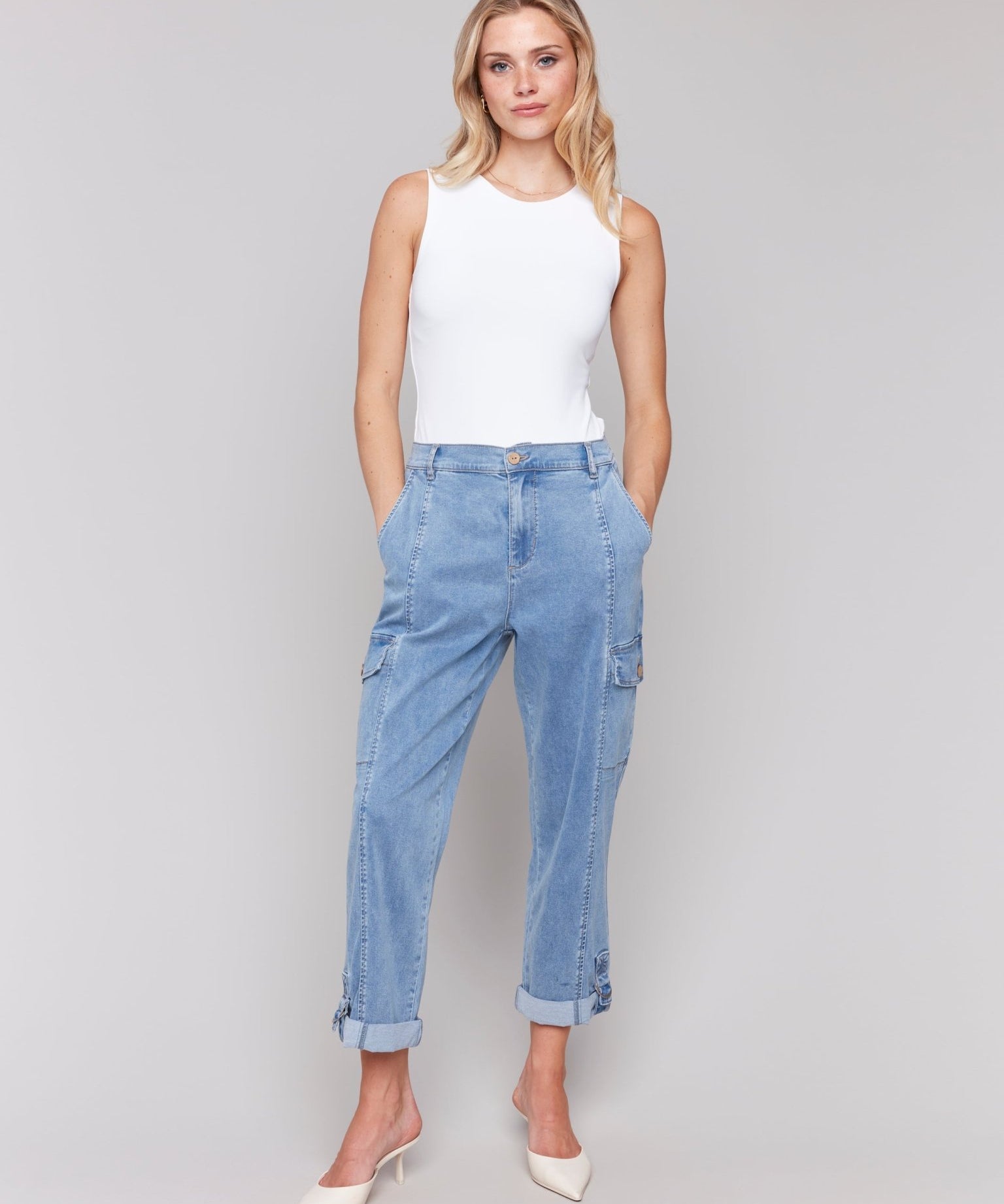 Stretch Tencel Cargo Pants - Charlie B - 690178627163 - Sugar River Shoppe - 