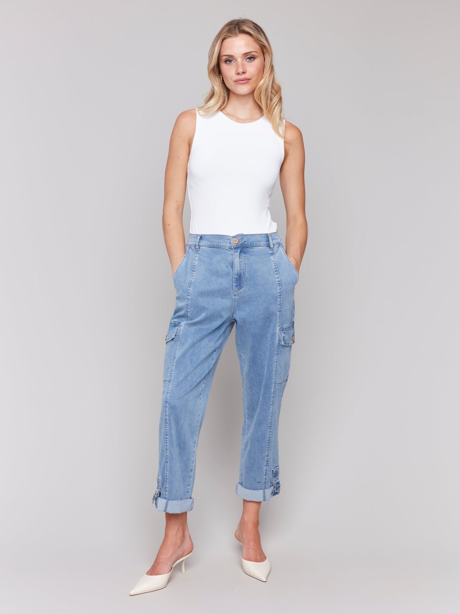Stretch Tencel Cargo Pants - Charlie B - 690178627163 - Sugar River Shoppe - 