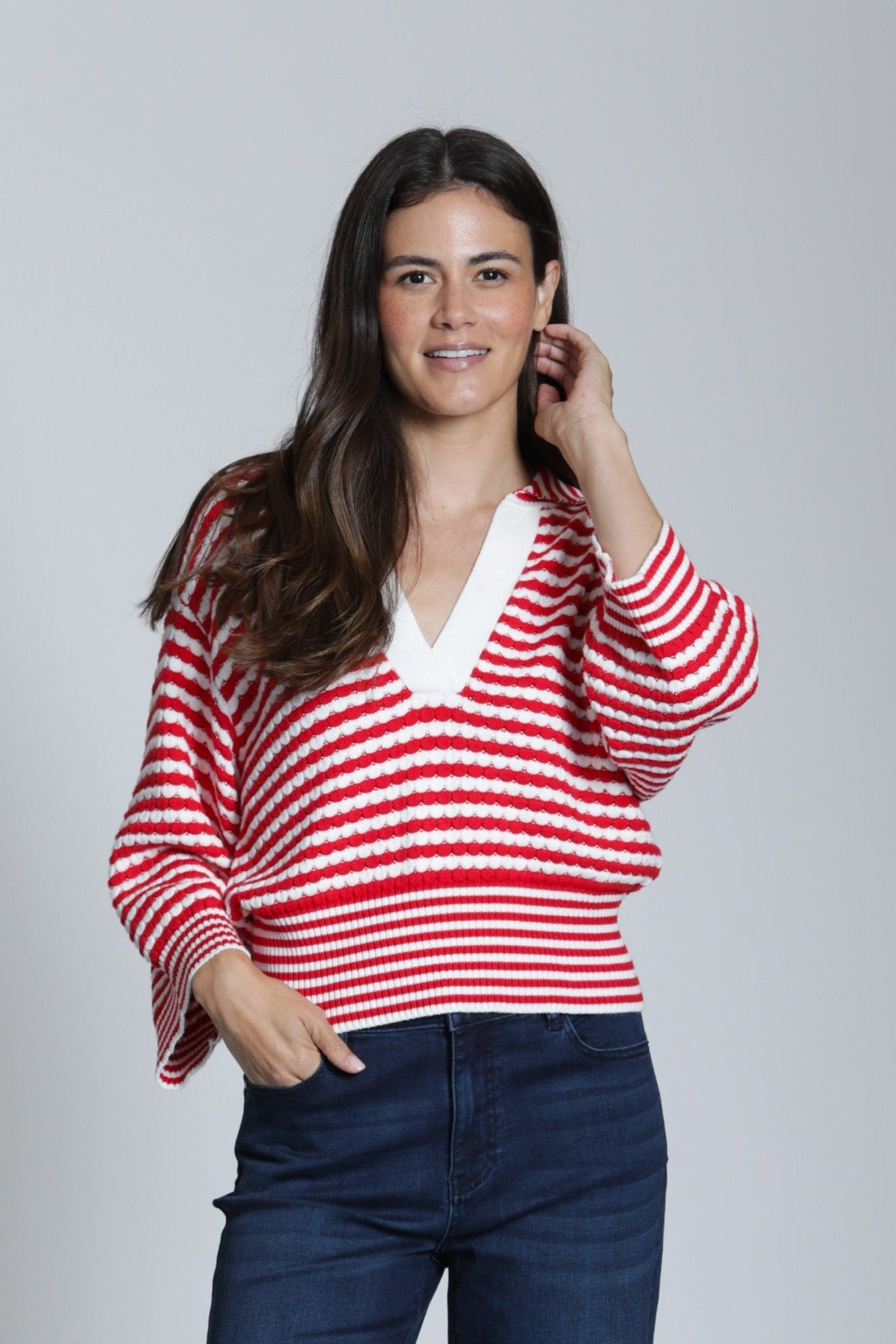 Strip Knit Sweater - APNY - 605258413536 - Sugar River Shoppe - 