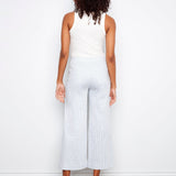 Striped Cropped Patch Pocket Flare Twill Pants - Charlie B - 690178728297 - Sugar River Shoppe - 