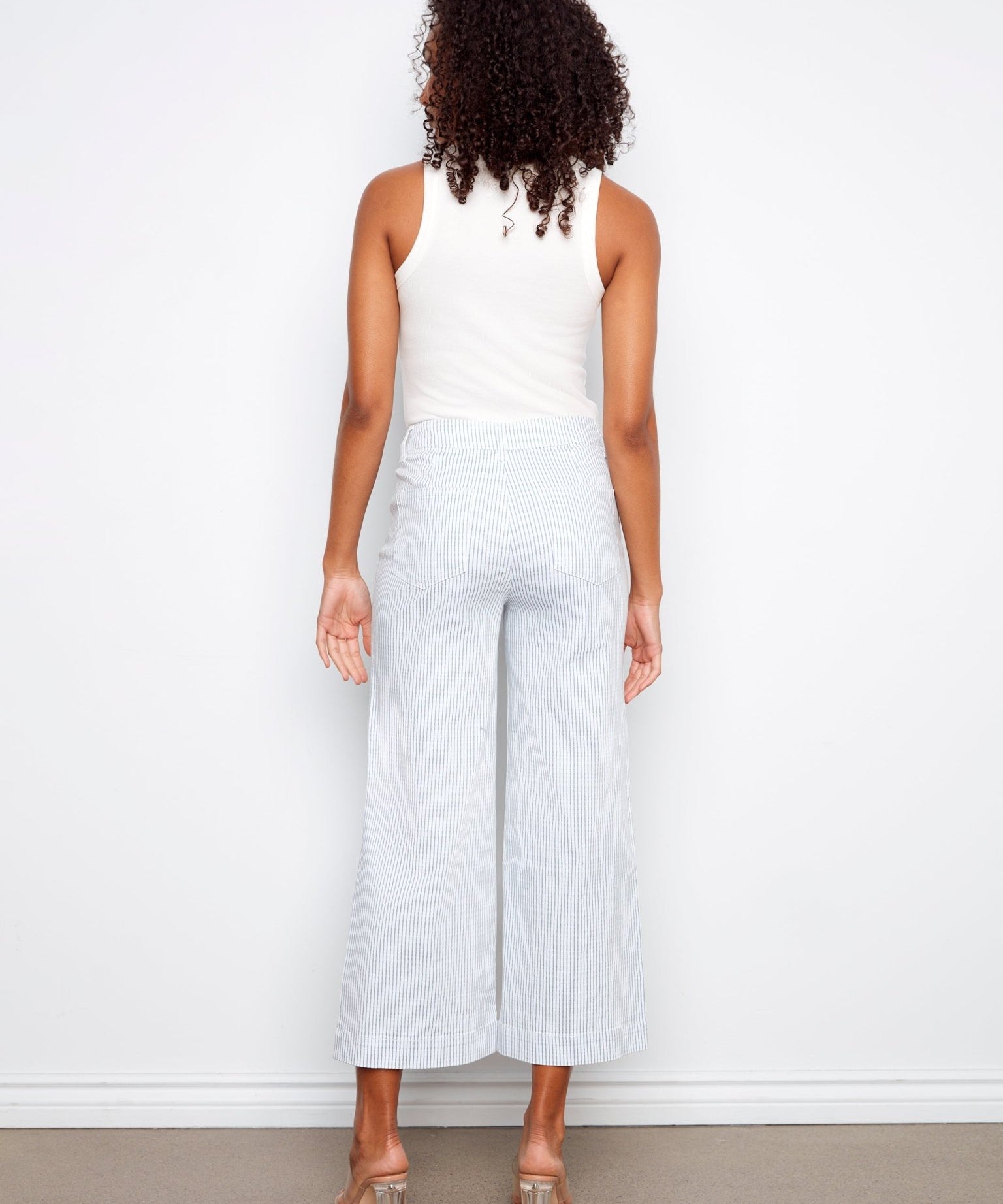 Striped Cropped Patch Pocket Flare Twill Pants - Charlie B - 690178728297 - Sugar River Shoppe - 