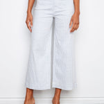 Striped Cropped Patch Pocket Flare Twill Pants - Charlie B - 690178728297 - Sugar River Shoppe - 