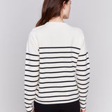 Striped Jacquard Crew Neck Sweater - Charlie B - 690178544705 - Sugar River Shoppe - 