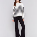 Striped Jacquard Crew Neck Sweater - Charlie B - 690178544705 - Sugar River Shoppe - 