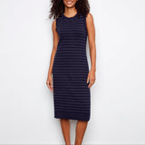 Striped Sleeveless Long Crew Neck Sweater Dress - Charlie B - 690178726606 - Sugar River Shoppe - 