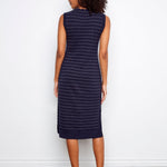 Striped Sleeveless Long Crew Neck Sweater Dress - Charlie B - 690178726606 - Sugar River Shoppe - 