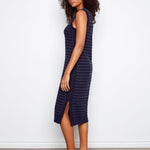 Striped Sleeveless Long Crew Neck Sweater Dress - Charlie B - 690178726606 - Sugar River Shoppe - 