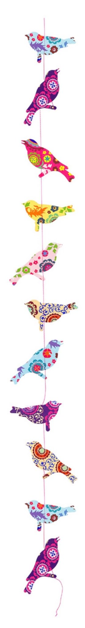 Suzani Print - Flock Of Birds - Paper Garland - Moksha - 19489832 - Sugar River Shoppe - 