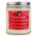 Farmhouse Small Soy Candles: Cranberry Cinnamon - Sugar River Shoppe